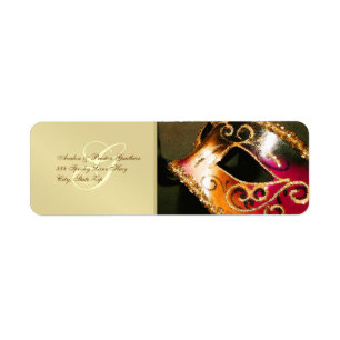 Gold Masquerade Halloween Address Labels
