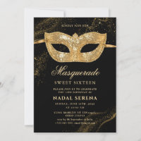 gold masquerade mask Sweet 16