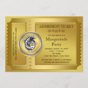 Gold Masquerade Party Invitation