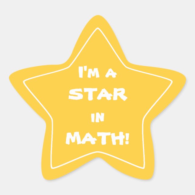 Gold Math Star Student Star Sticker (Front)