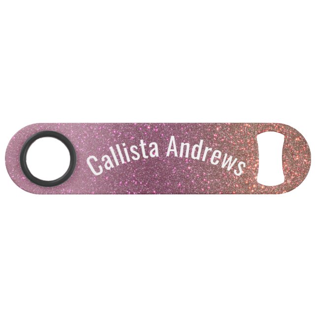 Gold Mauve Purple Sparkly Glitter Ombre Name (Front (Horizontal))