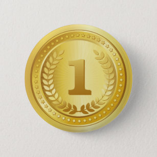 Gold medal 1st place winner button
