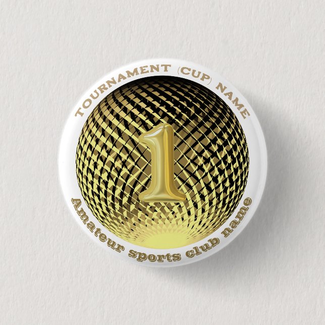 Gold medal, 1st place winner Sticker 3 Cm Round Badge (Front)