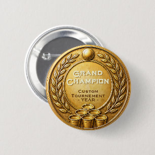 Gold Medal Beer Pong Tournament Championship 6 Cm Round Badge