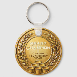 Gold Medal Beer Pong Tournament Championship Key Ring