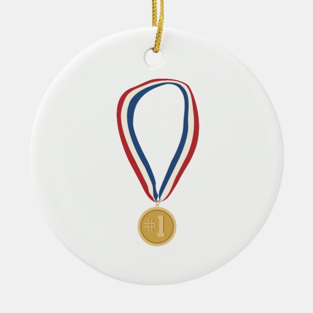 Gold Medal Ceramic Ornament (Front)