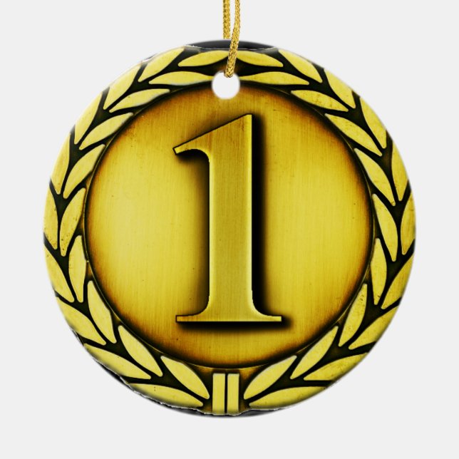 gold medal ceramic ornament (Front)