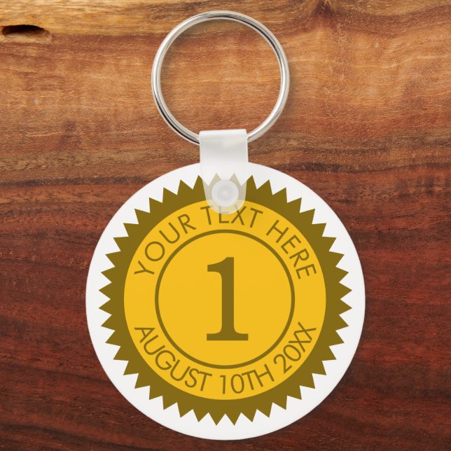 Gold medal champion winner 1st place victor key ring (Front)