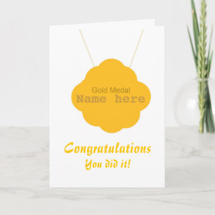 Gold Medal Congratulations add name front Card