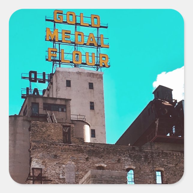gold medal flour square sticker (Front)