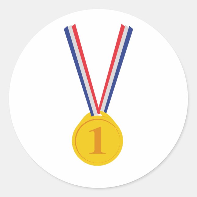 Gold medal winner classic round sticker (Front)