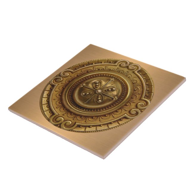 Gold Medallion Ceramic Tile (Side)