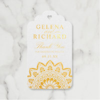 Gold Medallion Elegant Mandala Wedding Thank You