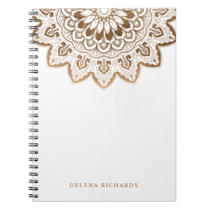 Gold Medallion Shimmer Mandala Notebook