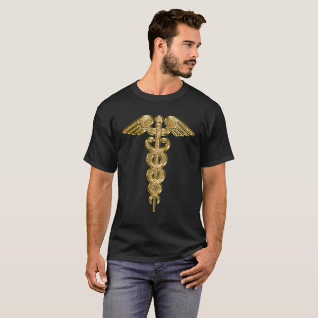 Gold medical alert badge T-Shirt (Front Full)