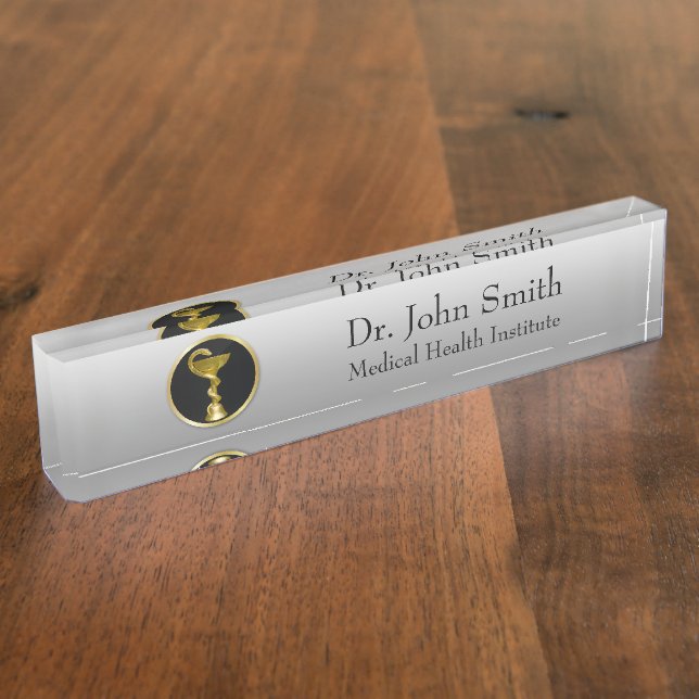 Gold Medical Hygieia Professional Bowl Nameplate (Side)