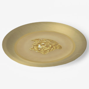 Gold Medusa Medallion Paper Plate