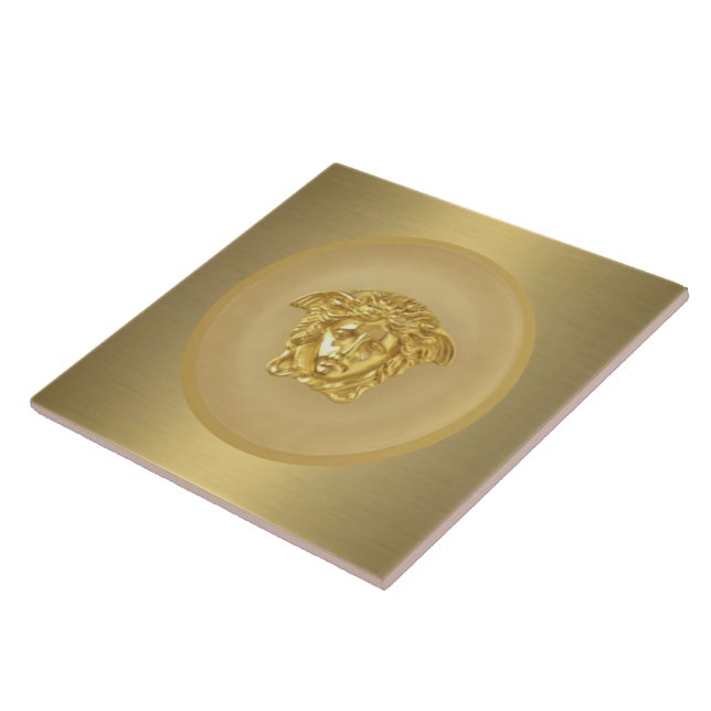 Gold Medusa Medallion Tile (Side)