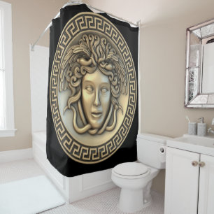 Gold Medusa Shower Curtain
