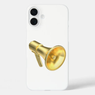 Gold megaphone iPhone 16 plus case
