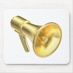 Gold megaphone mouse pad