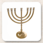 gold menorah coaster<br><div class="desc">Menora, channukah,  gold metallic,  hannukah,  hebrew,  holidays,  jew,  jewish,  judaism,  menorah, chanukah, hannuka, channuka, christmukah, christmukkah, judaica rabbi</div>