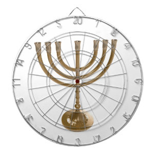 gold menorah dartboard