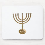 gold menorah mouse pad<br><div class="desc">Menora, channukah,  gold metallic,  hannukah,  hebrew,  holidays,  jew,  jewish,  judaism,  menorah, chanukah, hannuka, channuka, christmukah, christmukkah, judaica rabbi</div>