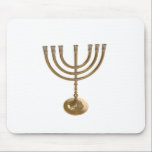 gold menorah mouse pad<br><div class="desc">Menora, channukah,  gold metallic,  hannukah,  hebrew,  holidays,  jew,  jewish,  judaism,  menorah, chanukah, hannuka, channuka, christmukah, christmukkah, judaica rabbi</div>