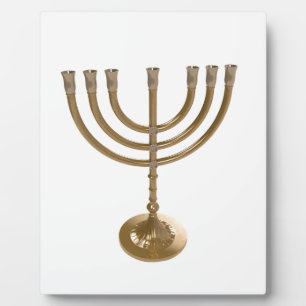 gold menorah plaque