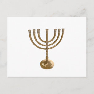 gold menorah postcard