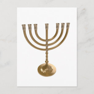 gold menorah postcard