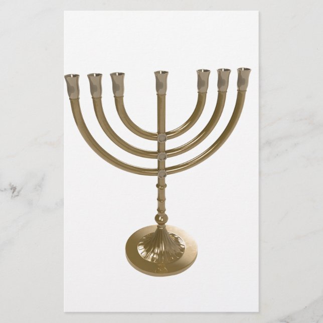 gold menorah stationery (Front)