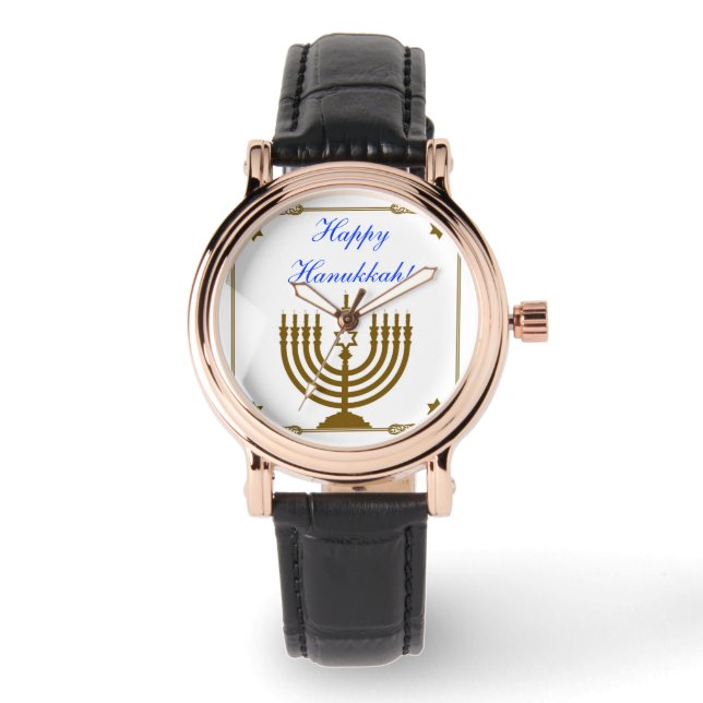 Gold Menorah Watch (Front)