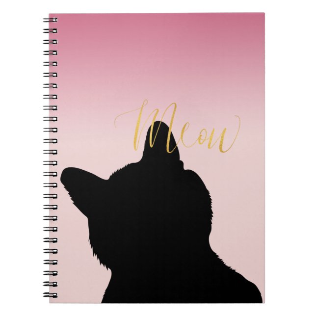 Gold Meow Kitty Notebook (Front)