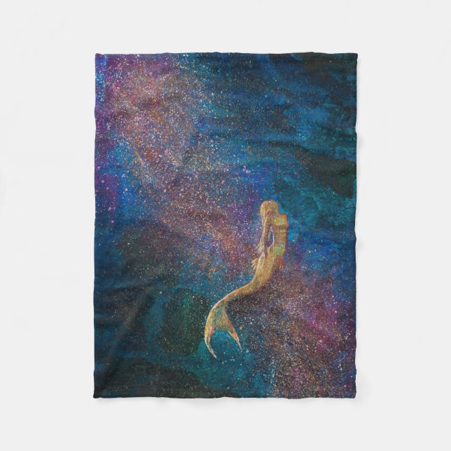 'Gold Mermaid' Fleece Blanket (Front)
