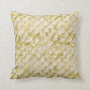 Gold Mermaid Print pattern cushion