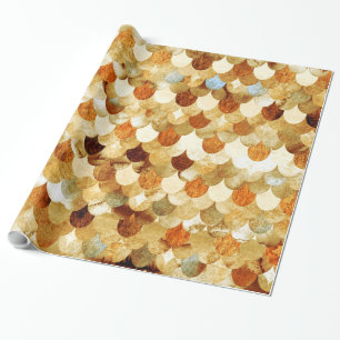 Gold Mermaidscales Mermaid Fishscales Scales Wrapping Paper