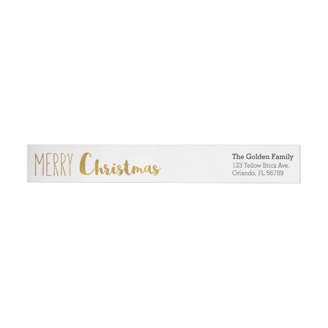 Gold, Merry and Bright Christmas Labels (Individual)