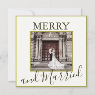 Gold Merry and Married Thank You Wedding Photo