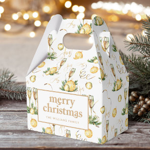 Gold Merry Christmas  Favour Box