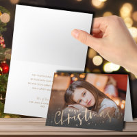 Gold Merry Christmas Folded Photo