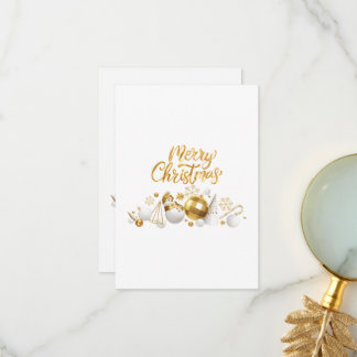 gold merry christmas gift for friends and family thank you card