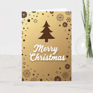 Gold Merry Christmas Greeting Card
