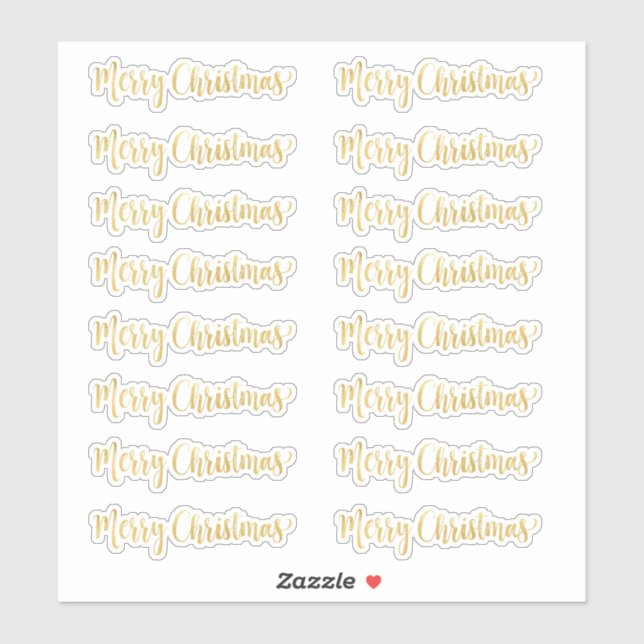 Gold Merry Christmas Order Large Or XL Sizes Only (Sheet)