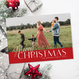 Gold Merry Christmas Photo Card