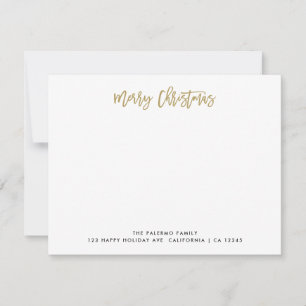 Gold Merry Christmas Typography Classic Family Card