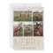 Gold MERRY Modern Photo Collage Holiday Card Sand