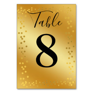 gold metal background with glitters,custom table number