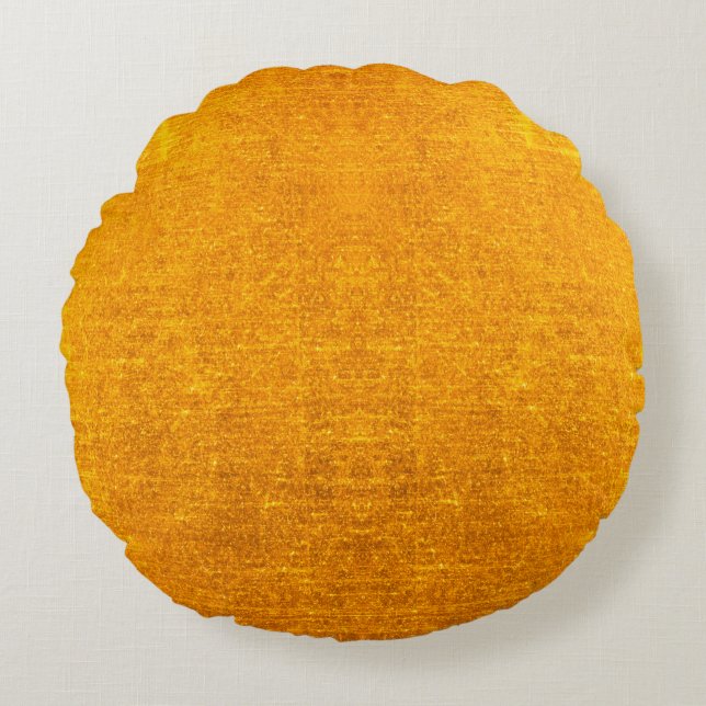 Gold metal brushed background or texture of brushe round cushion (Front)